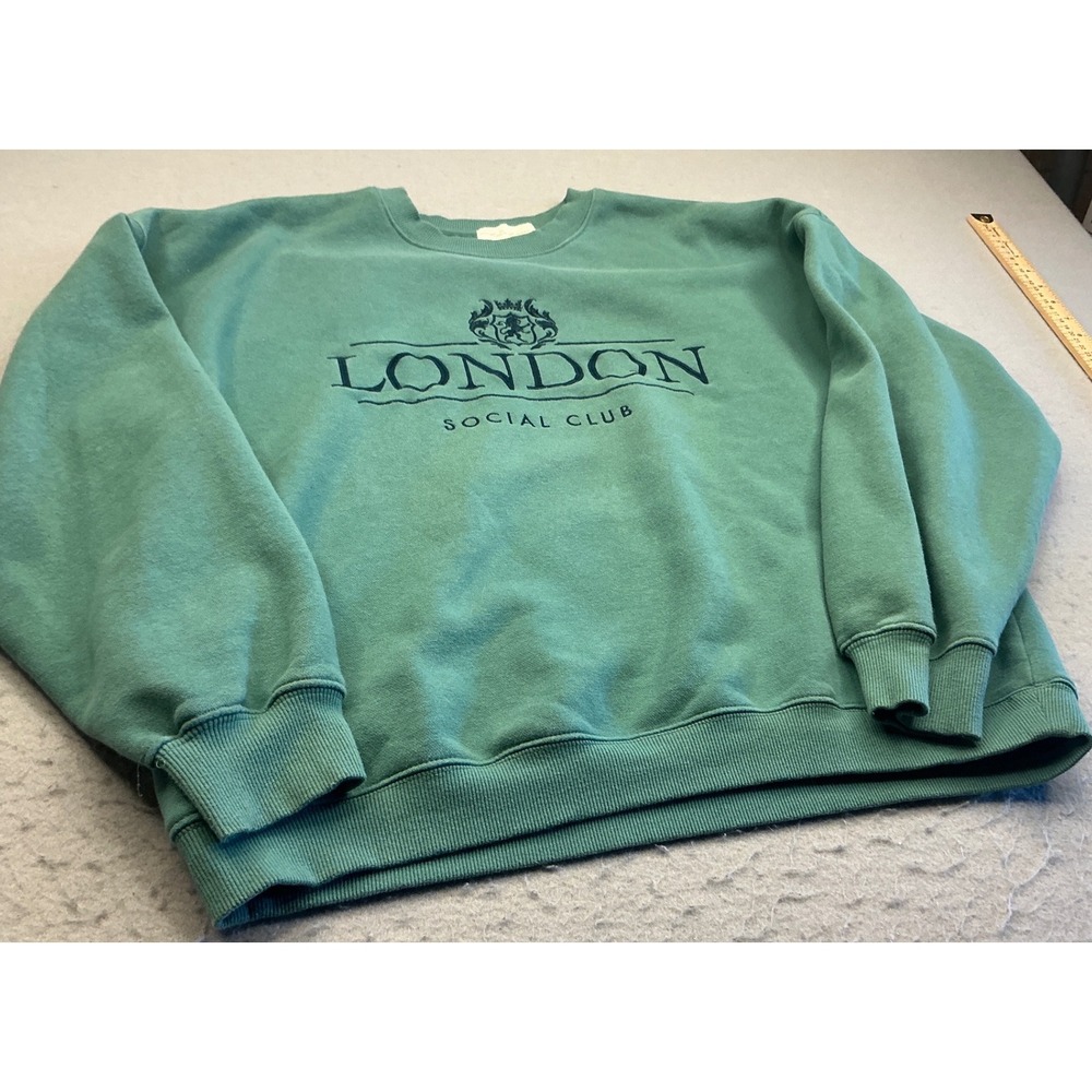 State of Mine London Social Club Sweatshirt Graphic Green Large Streetwear